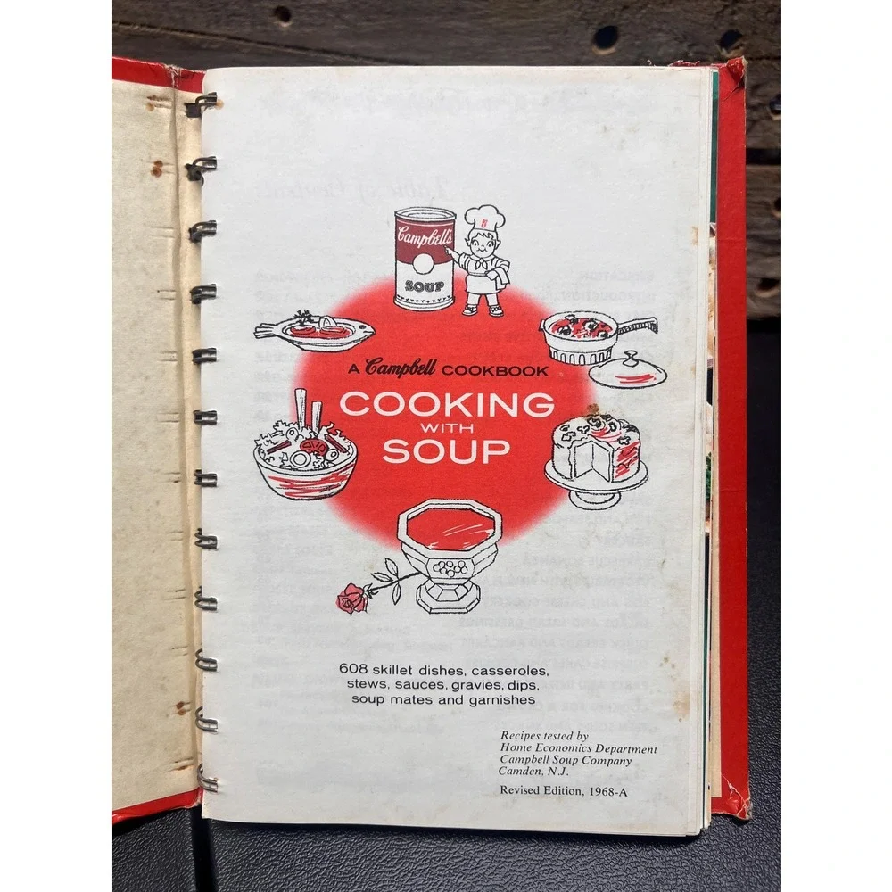 Cooking With Soup, A Campbell‎ Cookbook 1968 Vintage Culinary Spiral Book